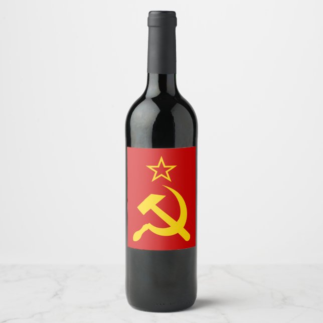 USSR Flag - Soviet Union Flag Wine Label (Front)