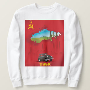 USSR Illustrated map poster Sweatshirt