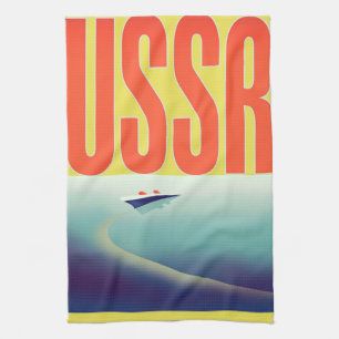 USSR Soviet Travel poster Kitchen Towel