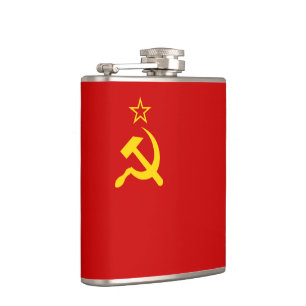 USSR Soviet Union Communist Sickle and Hammer Hip Flask