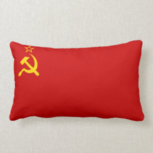 USSR Soviet Union Communist Sickle and Hammer Lumbar Pillow