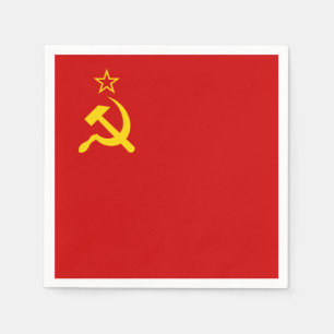 USSR Soviet Union Communist Sickle and Hammer Napkin