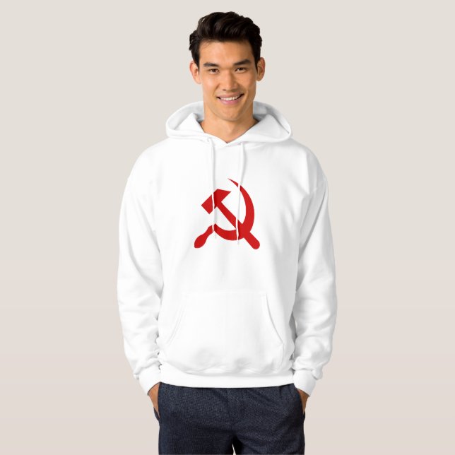 USSR Soviet Union Flag Communist Sickle and Hammer Hoodie (Front Full)