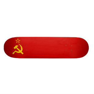 USSR Soviet Union Flag Communist Sickle and Hammer Skateboard