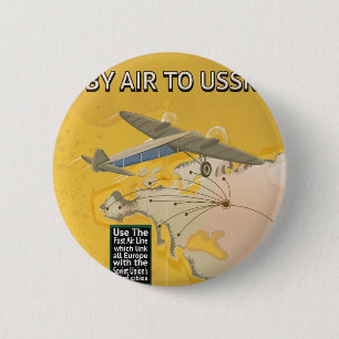 USSR Soviet Vintage Travel Poster. 2 Inch Round Button