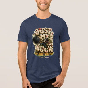 ust Roll With It Personalized Funny Sushi Lover Tri-Blend Shirt