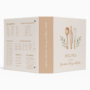 Ustensiles de cuisine Beige Recette Classeur