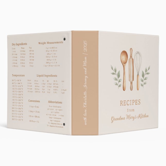 Ustensiles de cuisine Beige Recette Classeur (Arrière-plan)