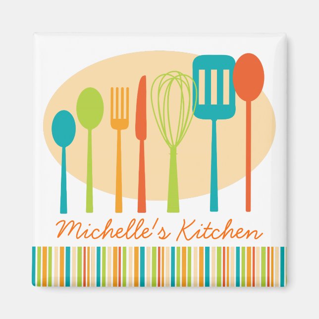 Ustensiles de Cuisine de cuisine rétro Magnet pers (Devant)