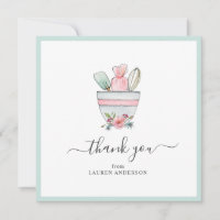 Ustensiles de cuisson Baby Shower carré Merci