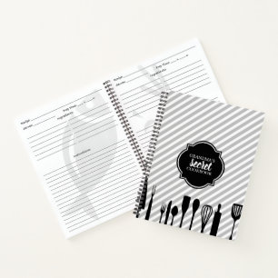 Ustensiles gris et blanc Carnet de recette personn