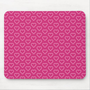 ustom Colours Mouse Pad with Pink Love Hearts