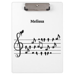 ustom Songbird Treble Clef Art Clipboard