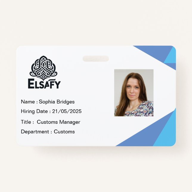 ustomizable Employee ID Card Badge (Front)