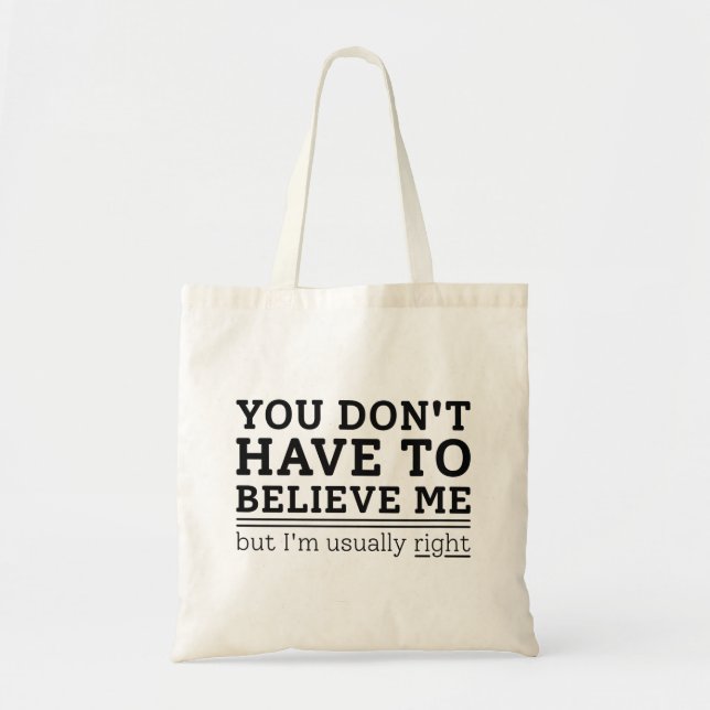 Usually Right Tote Bag (Front)