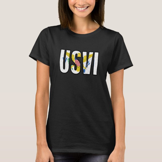 USVI Flag Proud United States Virgin Islands Roots T-Shirt (Front)