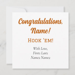 UT Longhorns Hook 'em! Gift Card Tag