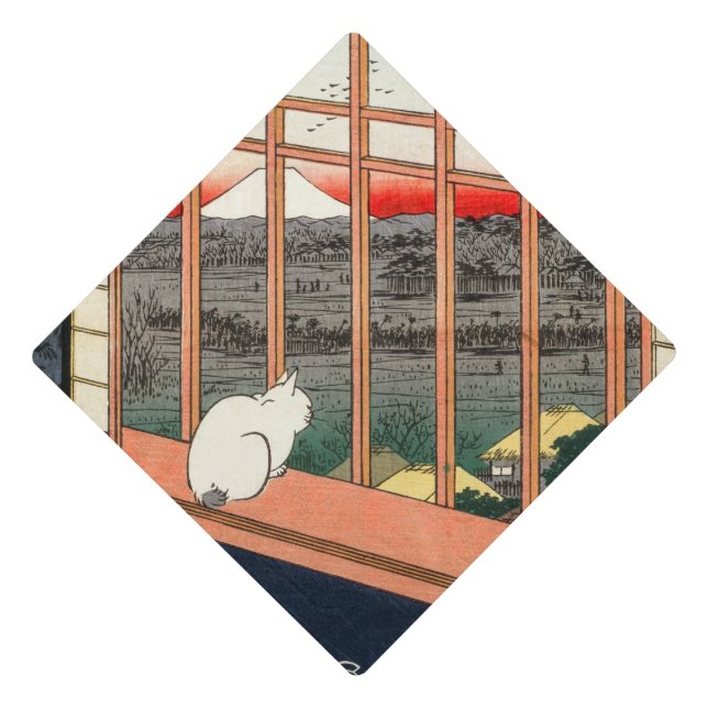 Utagawa Hiroshige - Asakusa Rice fields Graduation Cap Topper (Front)