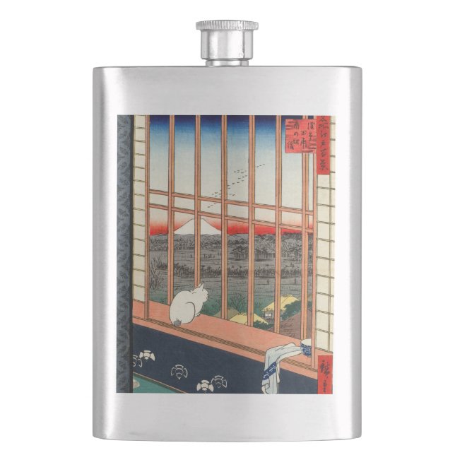 Utagawa Hiroshige - Asakusa Rice fields Hip Flask (Front)