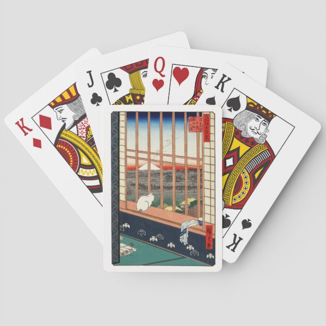Utagawa Hiroshige - Asakusa Rice fields Playing Cards (Back)
