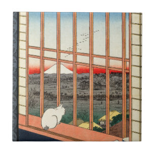 Utagawa Hiroshige - Asakusa Rice fields Tile
