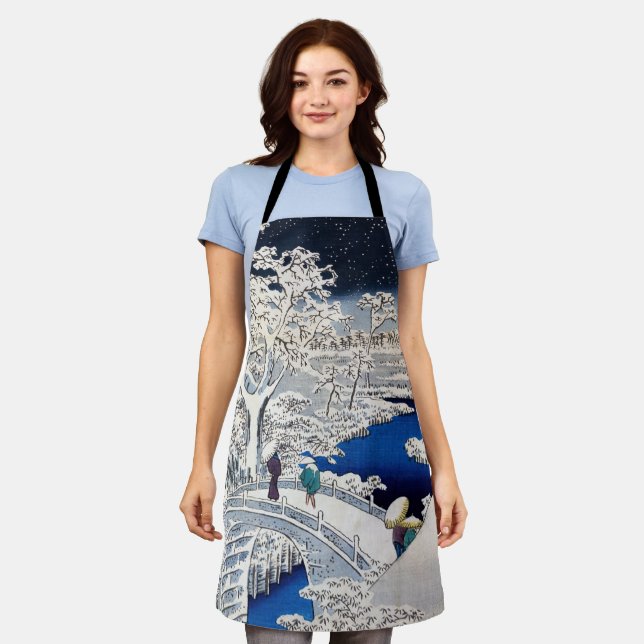 Utagawa Hiroshige - Drum Bridge at Meguro Apron (Worn)