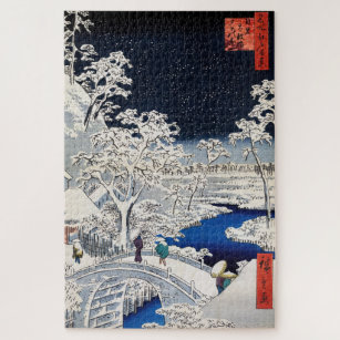 Utagawa Hiroshige - Drum Bridge at Meguro Jigsaw Puzzle