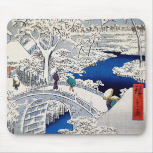 Utagawa Hiroshige - Drum Bridge at Meguro Mouse Pad