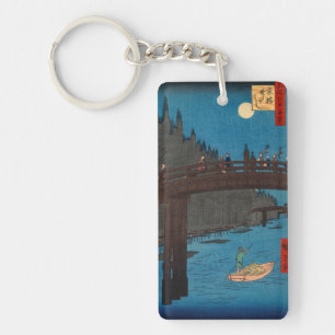 Utagawa Hiroshige - Kyoto Bridge by Moonlight Keychain