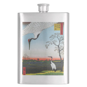 Utagawa Hiroshige - Minowa, Kanasugi, Mikawashima Hip Flask