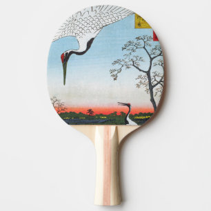 Utagawa Hiroshige - Minowa, Kanasugi, Mikawashima Ping Pong Paddle