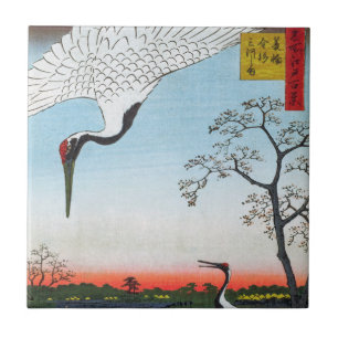 Utagawa Hiroshige - Minowa, Kanasugi, Mikawashima Tile