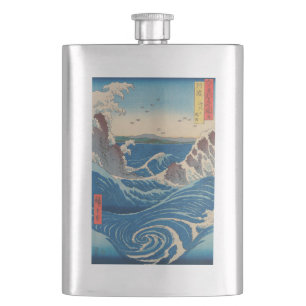 Utagawa Hiroshige - Naruto Whirlpool, Awa Province Hip Flask