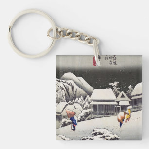 Utagawa Hiroshige - Neige du soir à Kanbara