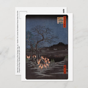 Utagawa Hiroshige - New Year's Eve Foxfires Postcard
