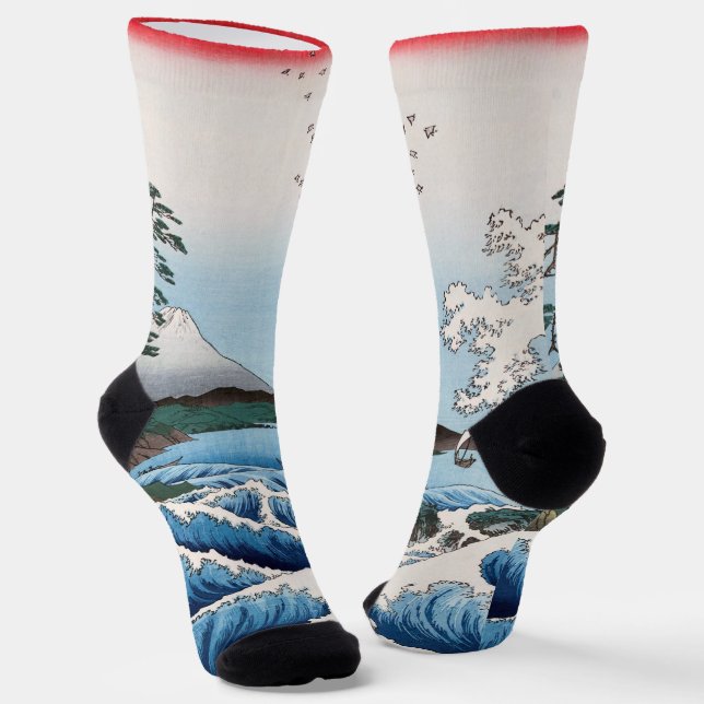 Utagawa Hiroshige - Sea off Satta, Suruga Province Socks (Angled)