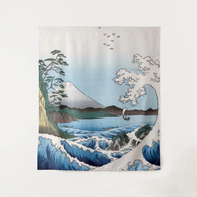 Utagawa Hiroshige - Sea off Satta, Suruga Province Tapestry (Front)