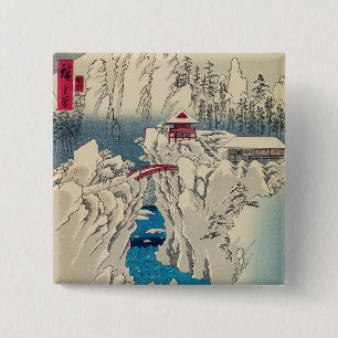 Utagawa Hiroshige - Snow on Mount Haruna 2 Inch Square Button