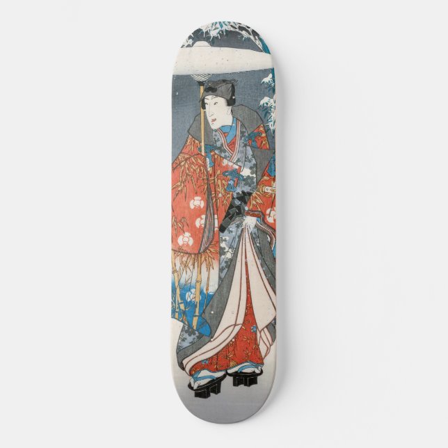 Utagawa Hiroshige - Tale of Genji, Elegant Prince Skateboard (Front)
