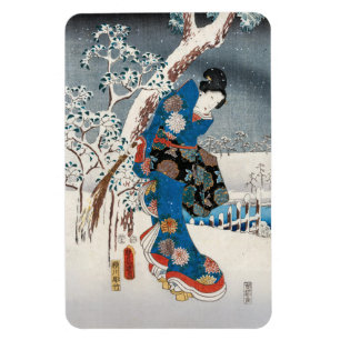 Utagawa Hiroshige - Tale of Genji, Elegant Woman Magnet