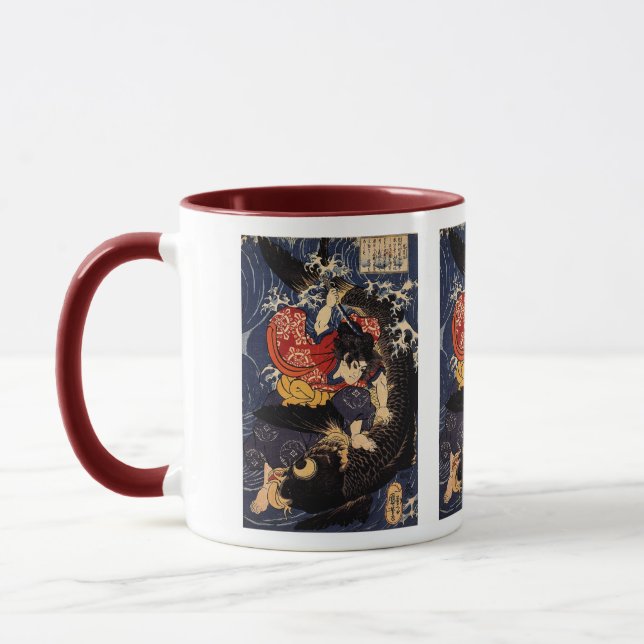 Utagawa Kuniyoshi, Oni Wakamaru no Koiji Mug (Left)