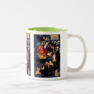 Utagawa Kuniyoshi, the ogre it is young carp suppr Two-Tone Coffee Mug