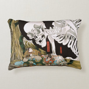 Utagawa Kuniyoshi Warrior vs. Ghost,Japanese Art Accent Pillow