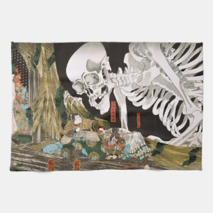 Utagawa Kuniyoshi Warrior vs. Ghost,Japanese Art Kitchen Towel