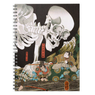 Utagawa Kuniyoshi Warrior vs. Ghost,Japanese Art Notebook
