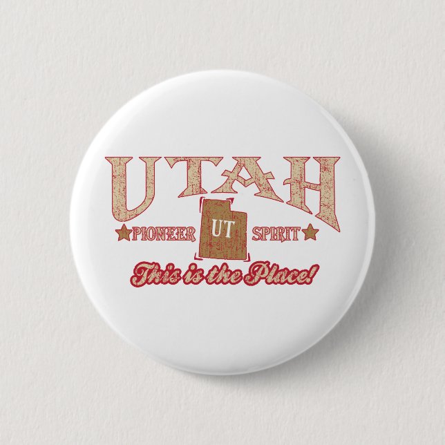 Utah 2 Inch Round Button (Front)