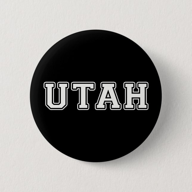 Utah 2 Inch Round Button (Front)