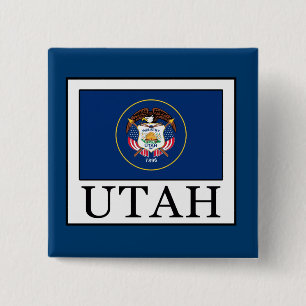 Utah 2 Inch Square Button