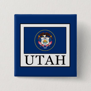 Utah 2 Inch Square Button
