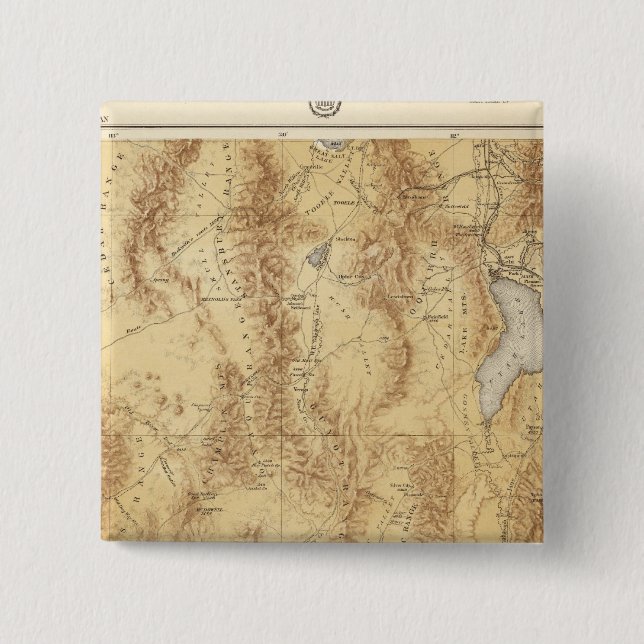 Utah 2 Inch Square Button (Front)